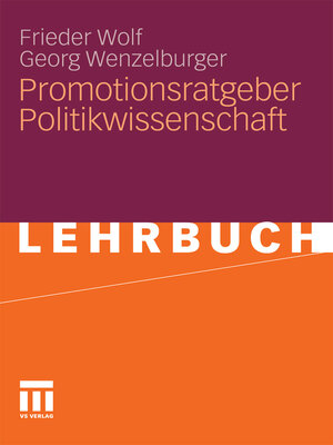 cover image of Promotionsratgeber Politikwissenschaft